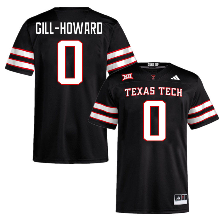 #0 Skyler Gill-Howard Texas Tech Red Raiders Jerseys College Football Uniforms Stitched-Black #0 Skyler Gill-Howard Texas Tech Red Raiders Jerseys College Football Uniforms Stitched-Black